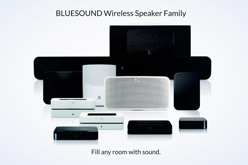 BLUESOUND Wireless Speaker Family. Fill any room with sound.